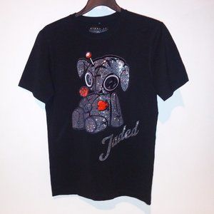 Eternity T Shirt Mens Black Silver Bling Rhinestone Bear Jaded Short Sleeve Stre